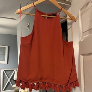 Elegant Rust Tassel Hem Camisole